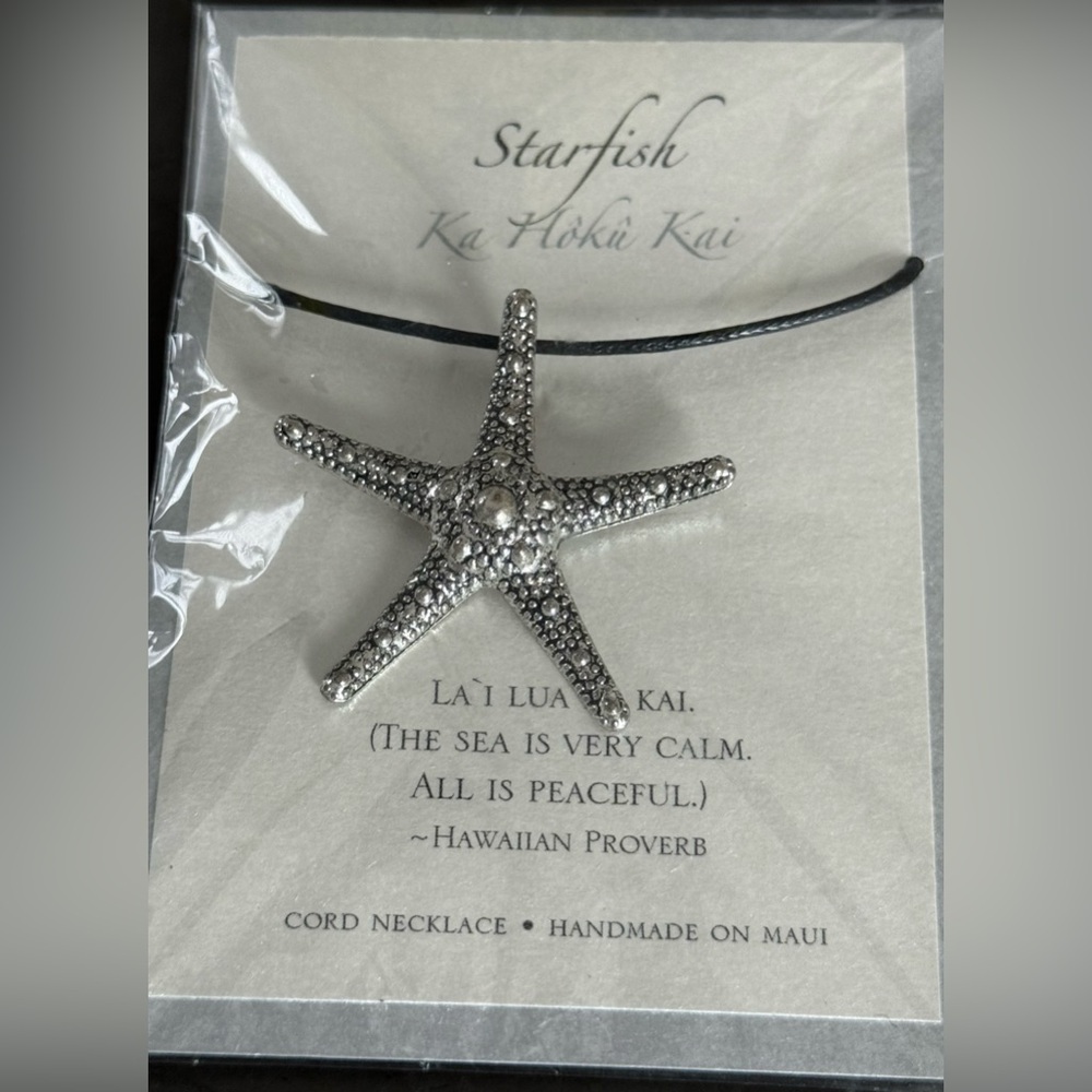 Starfish Silver Cord Necklace